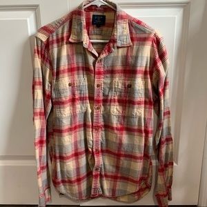 J.Crew red & off-white flannel